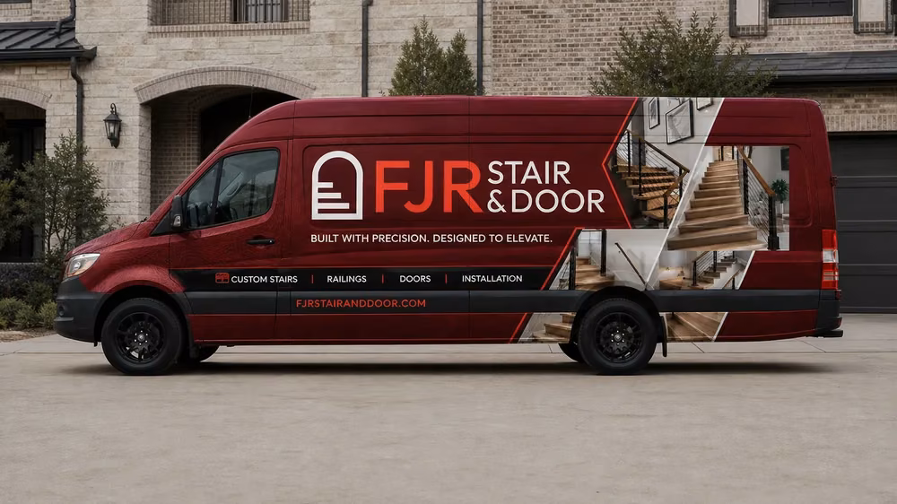 Side profile of the FJR Stair & Door branded service van