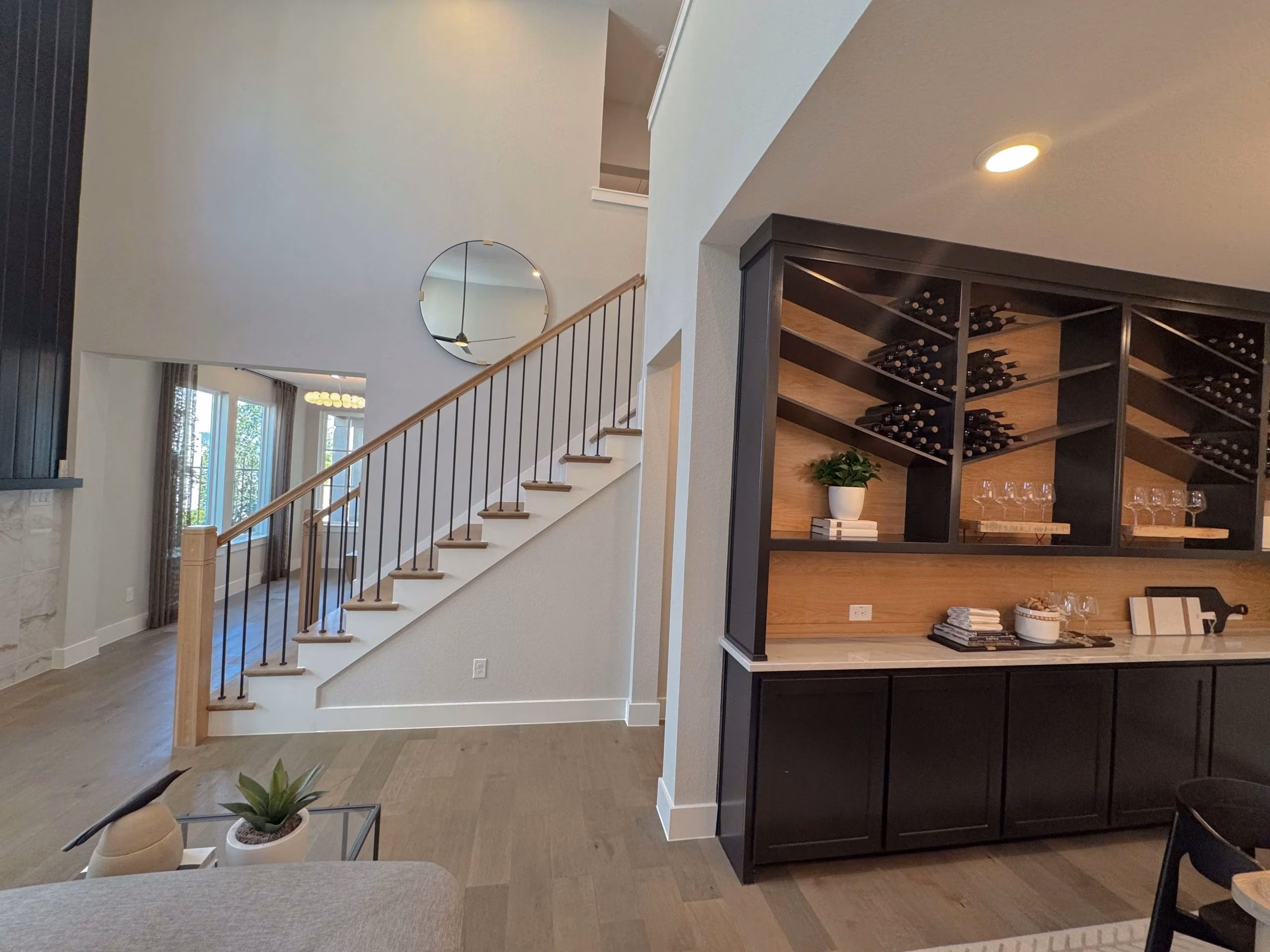 Custom staircase & railing by FJR Stair & Door in a DFW home