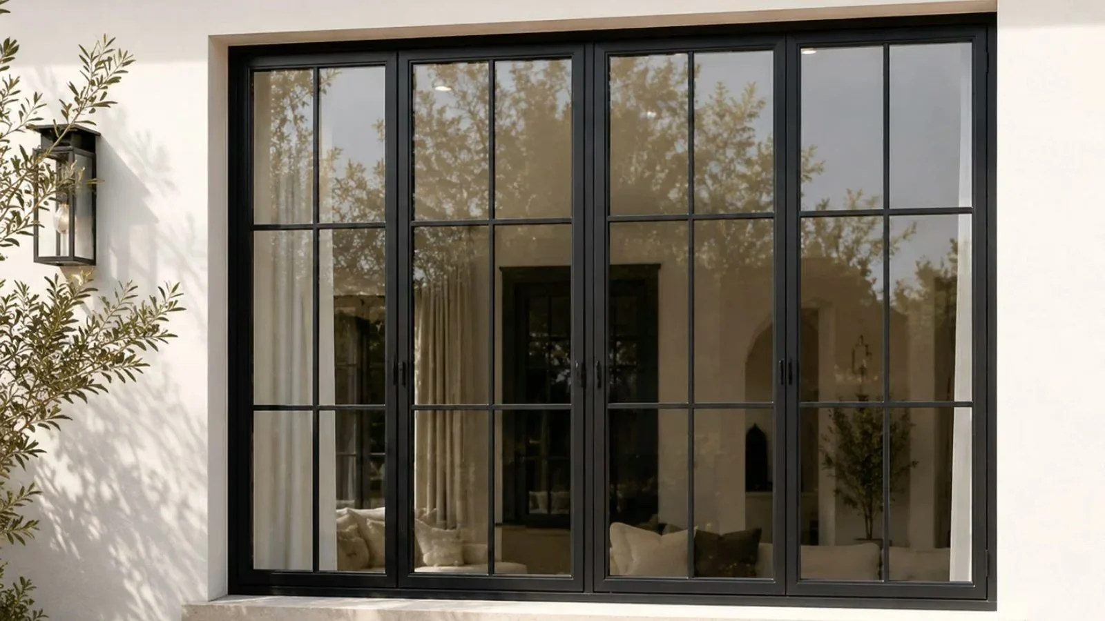 Operable glass with scrollwork